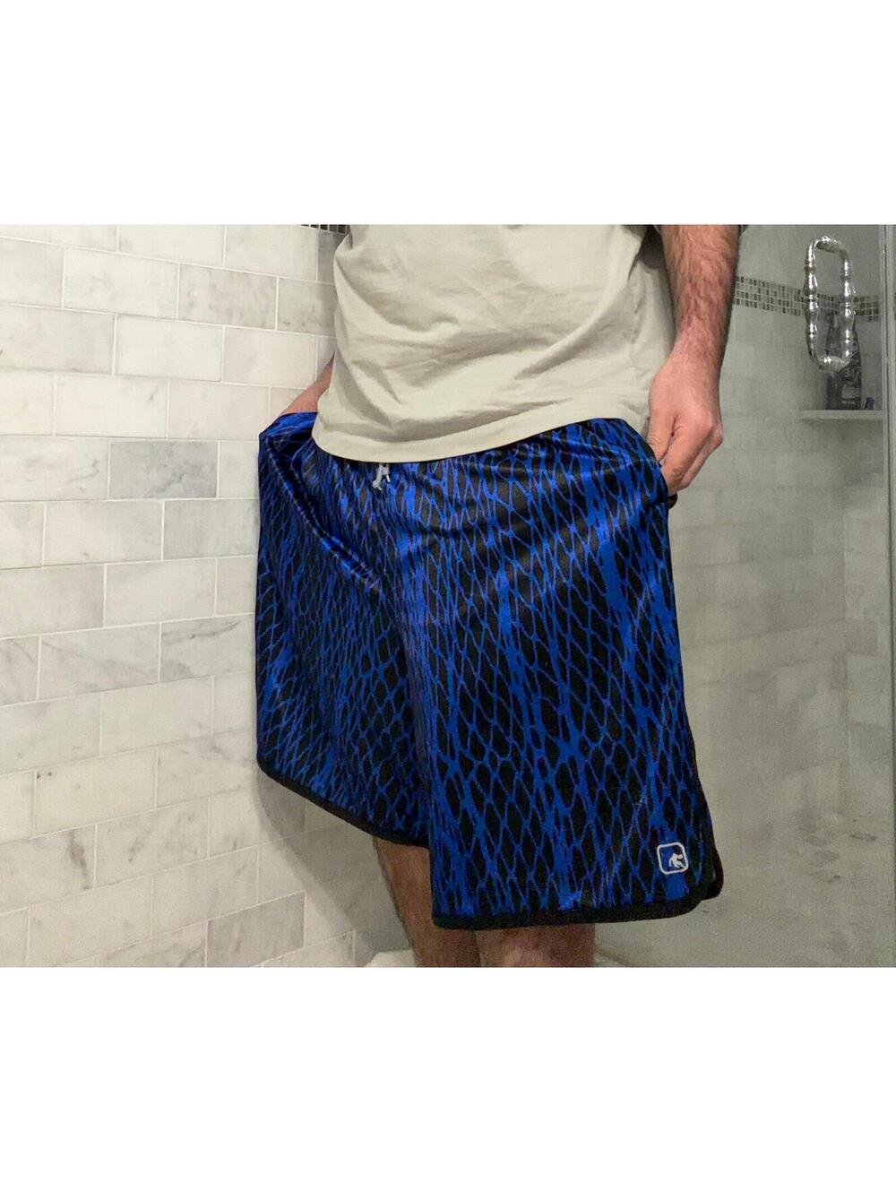 AND1 Shiny Blue Beautiful Baggy Hoop Shorts Mens 3XL Vtg y2k 90s Rare